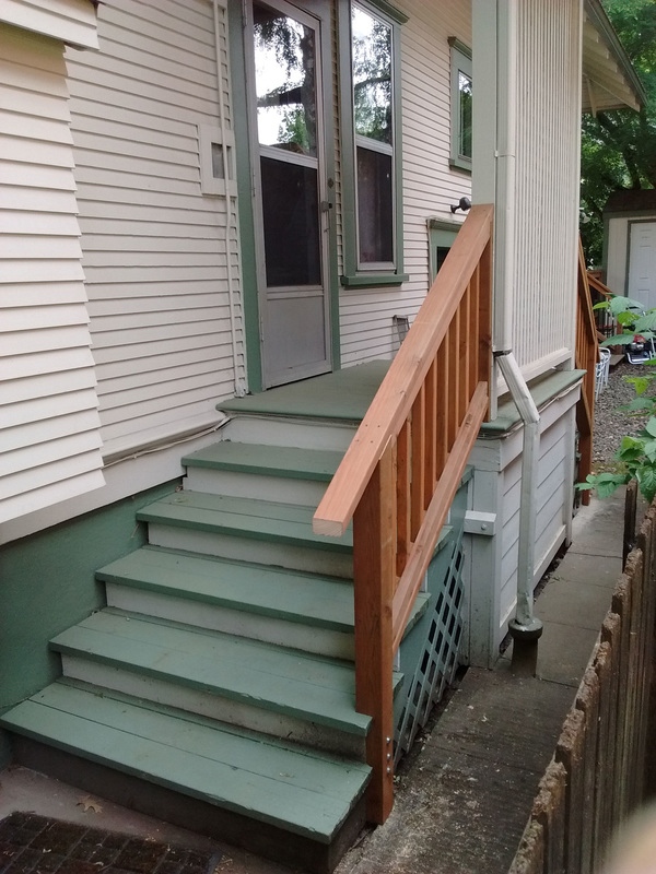 Stairs with new railings - by West Coast Restoration